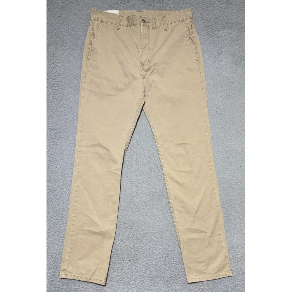 Levis Tapered Leg Beige Chino Pants Mens 32x32 Regular Fit Cotton Casual